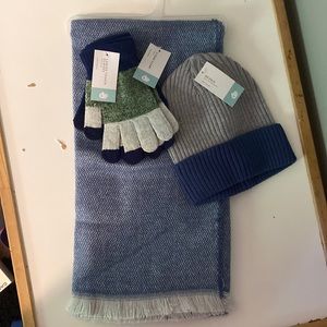 Winter Set: 2 pack gloves, scarf, and beanie